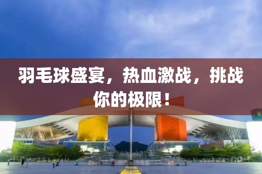 羽毛球盛宴，热血激战，挑战你的极限！