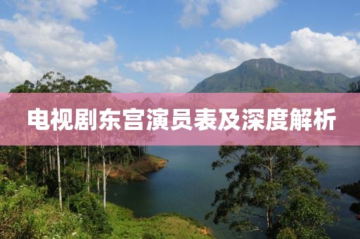 电视剧东宫演员表及深度解析