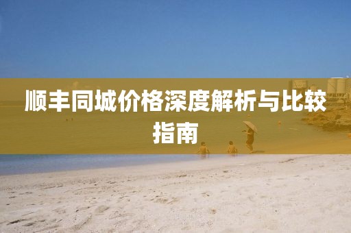 顺丰同城价格深度解析与比较指南