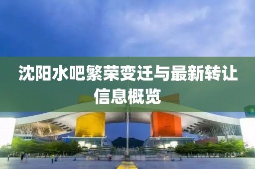 沈阳水吧繁荣变迁与最新转让信息概览