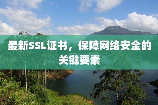 最新SSL证书，保障网络安全的关键要素
