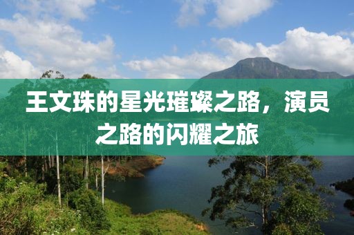 王文珠的星光璀璨之路，演员之路的闪耀之旅