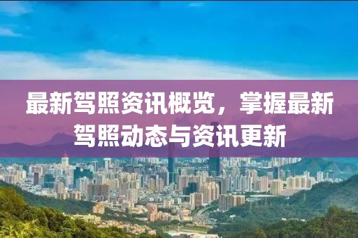 最新驾照资讯概览，掌握最新驾照动态与资讯更新