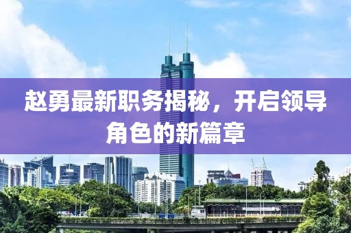 赵勇最新职务揭秘，开启领导角色的新篇章