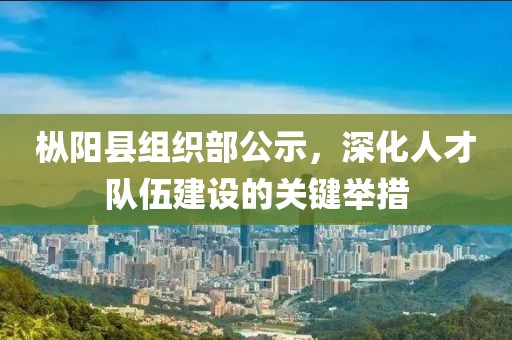 枞阳县组织部公示，深化人才队伍建设的关键举措