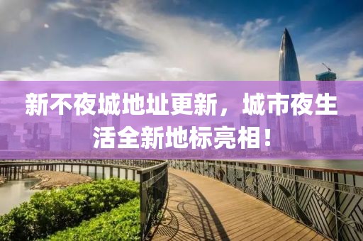 新不夜城地址更新，城市夜生活全新地标亮相！