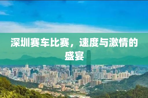 深圳赛车比赛，速度与激情的盛宴