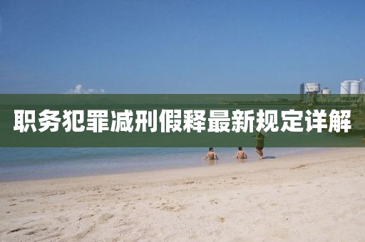 职务犯罪减刑假释最新规定详解