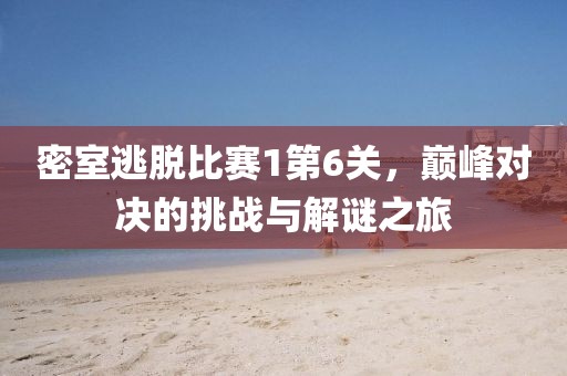 密室逃脱比赛1第6关，巅峰对决的挑战与解谜之旅