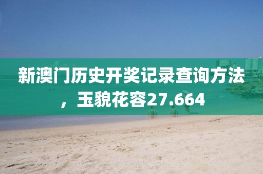 新澳门历史开奖记录查询方法，玉貌花容27.664