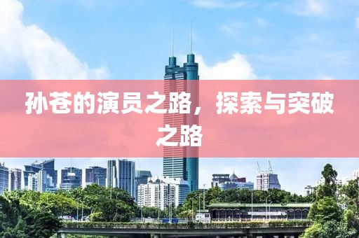孙苍的演员之路，探索与突破之路
