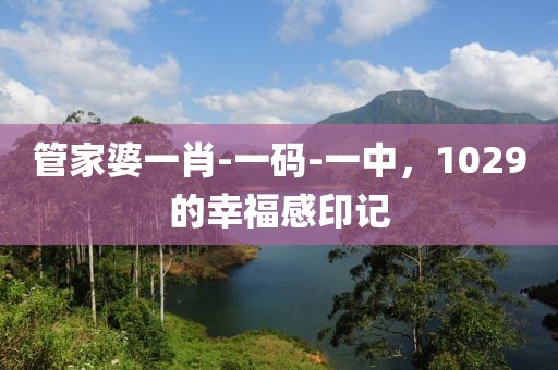 管家婆一肖-一码-一中，1029的幸福感印记