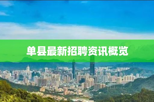 单县最新招聘资讯概览