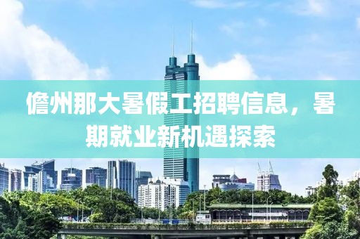 儋州那大暑假工招聘信息，暑期就业新机遇探索