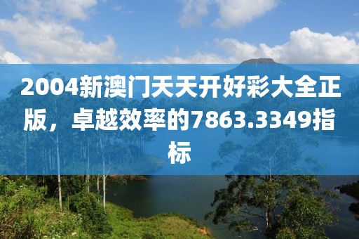 2004新澳门天天开好彩大全正版，卓越效率的7863.3349指标