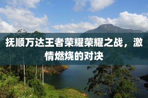 抚顺万达王者荣耀荣耀之战，激情燃烧的对决