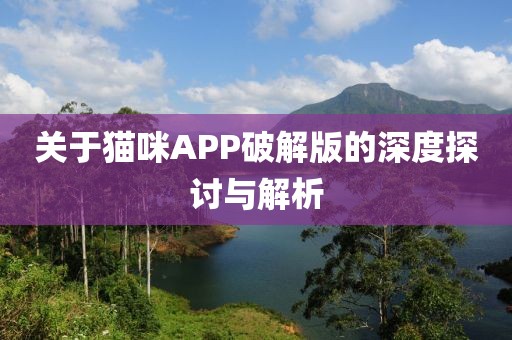 关于猫咪APP破解版的深度探讨与解析