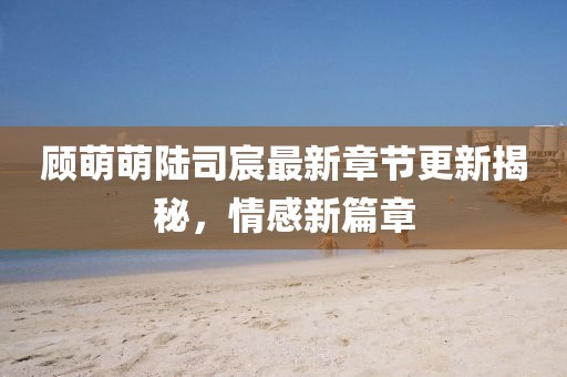 顾萌萌陆司宸最新章节更新揭秘，情感新篇章
