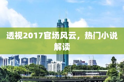 透视2017官场风云，热门小说解读