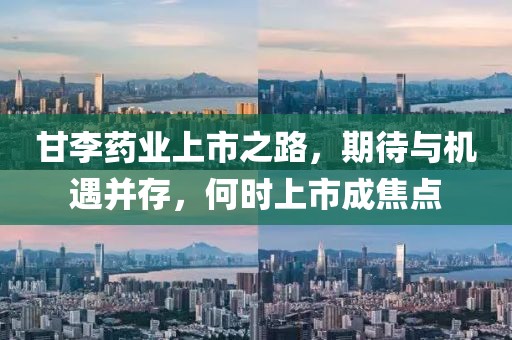 甘李药业上市之路，期待与机遇并存，何时上市成焦点