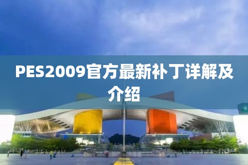 PES2009官方最新补丁详解及介绍