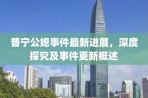 普宁公媳事件最新进展，深度探究及事件更新概述