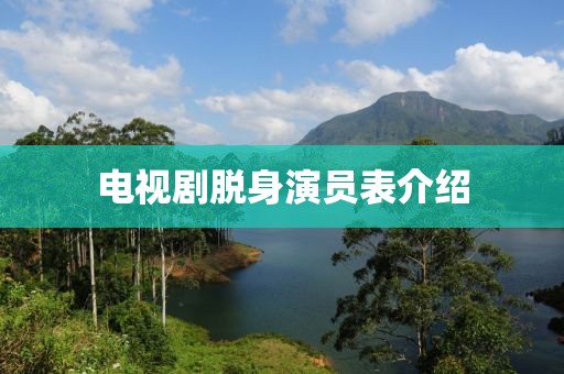 电视剧脱身演员表介绍