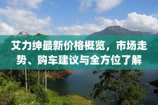 艾力绅最新价格概览，市场走势、购车建议与全方位了解