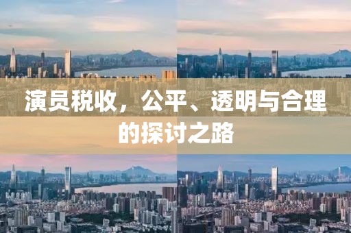 演员税收，公平、透明与合理的探讨之路
