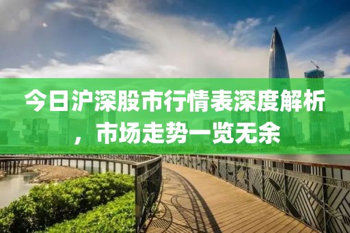 今日沪深股市行情表深度解析，市场走势一览无余