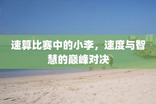 速算比赛中的小李，速度与智慧的巅峰对决