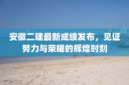 安徽二建最新成绩发布，见证努力与荣耀的辉煌时刻