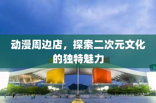 动漫周边店，探索二次元文化的独特魅力