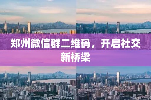 郑州微信群二维码，开启社交新桥梁