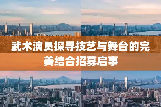 武术演员探寻技艺与舞台的完美结合招募启事