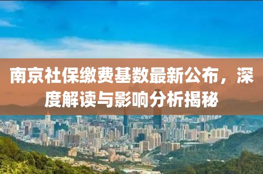 南京社保缴费基数最新公布，深度解读与影响分析揭秘