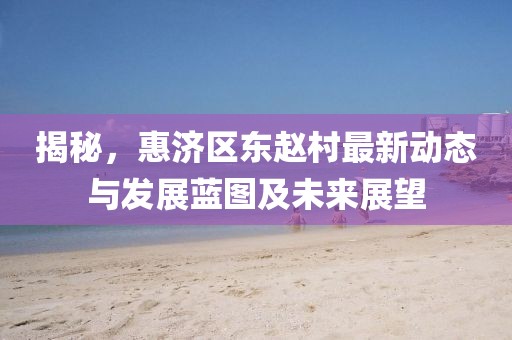 揭秘，惠济区东赵村最新动态与发展蓝图及未来展望