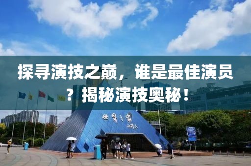 探寻演技之巅，谁是最佳演员？揭秘演技奥秘！