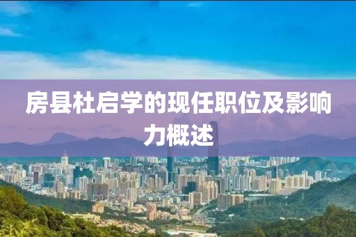 房县杜启学的现任职位及影响力概述