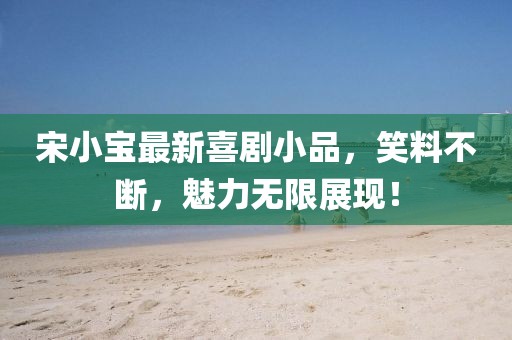 宋小宝最新喜剧小品，笑料不断，魅力无限展现！