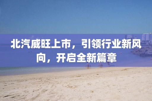 北汽威旺上市，引领行业新风向，开启全新篇章