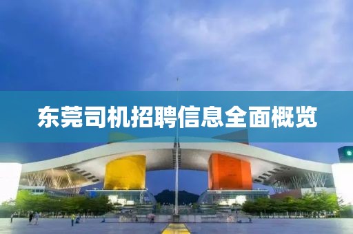 东莞司机招聘信息全面概览