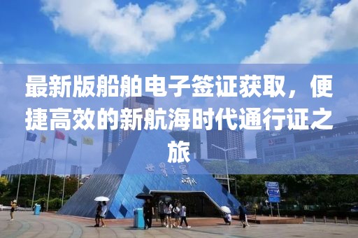 最新版船舶电子签证获取，便捷高效的新航海时代通行证之旅
