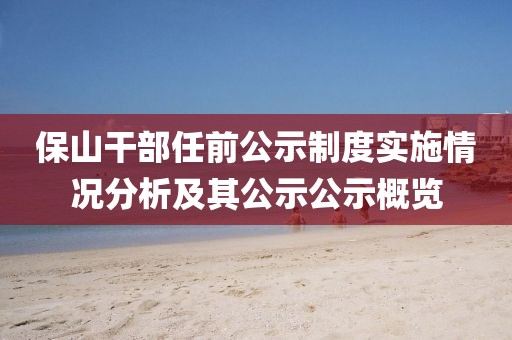 保山干部任前公示制度实施情况分析及其公示公示概览
