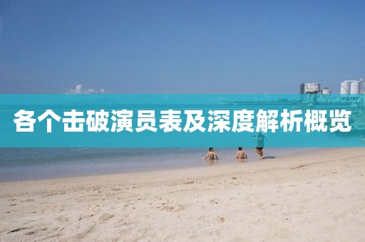 各个击破演员表及深度解析概览