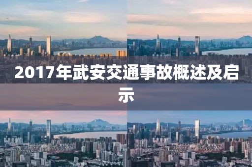 2017年武安交通事故概述及启示
