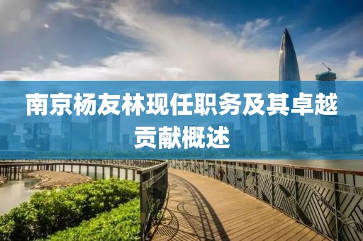 南京杨友林现任职务及其卓越贡献概述