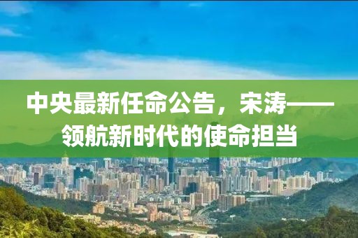 中央最新任命公告，宋涛——领航新时代的使命担当