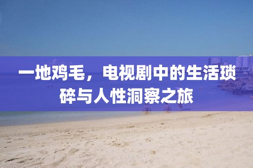 一地鸡毛，电视剧中的生活琐碎与人性洞察之旅