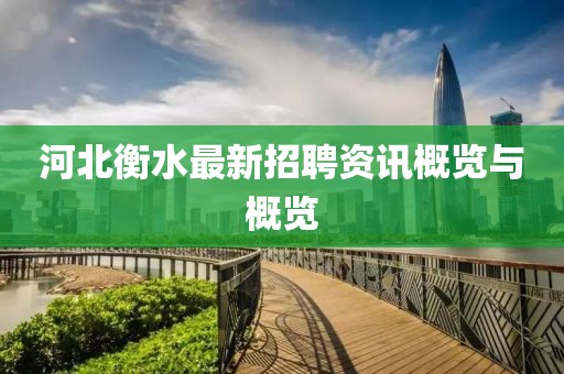 河北衡水最新招聘资讯概览与概览